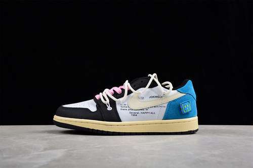 【320】[553558-062]-[AIR JORDAN 1 LOW GS WHITE/BLUE/BLACK-PINK]-[WOMAN:36-39]-[MAN:40-47.5]