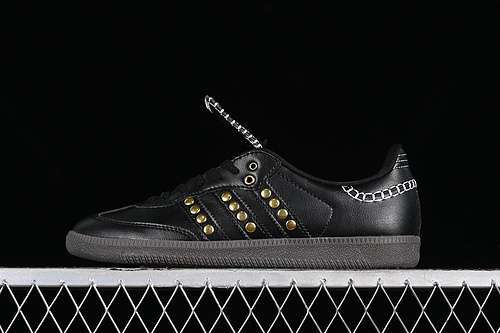【230】[IG4303]-[SAMBA OG WALES BONNER STUDDED PACK BLACK CORE BLACK/CREAM WHITE]-[UNISEX:35-45]