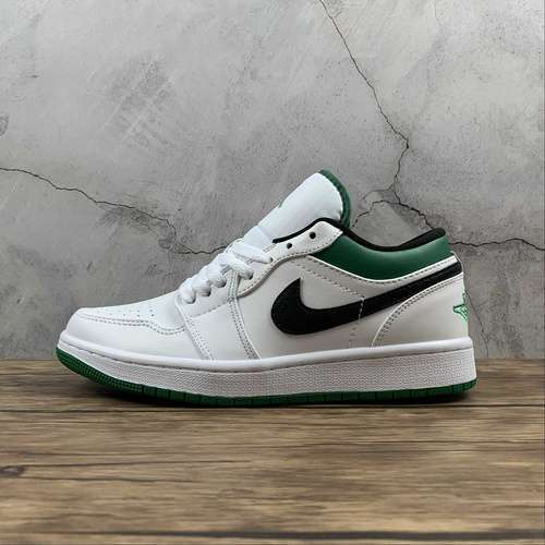 【300】[553558-129]-[AIR JORDAN 1 LOW WHITE/LUCKY GREEN/BLACK]-[WOMAN:36-39]-[MAN:40-46]