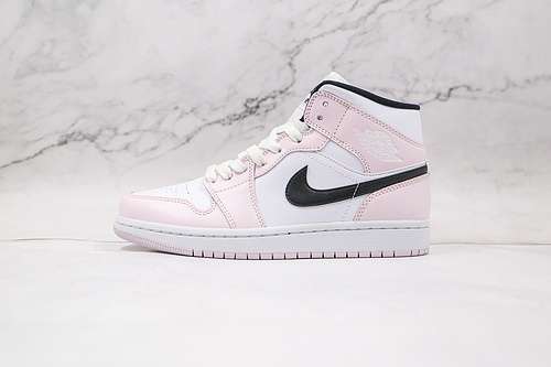 【360】[BQ6472-500]-[AIR JORDAN 1 MID BARELY ROSE BARELY ROSE/WHITE/BLACK]-[WOMAN:36-40]