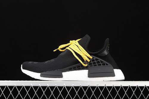【360】[BB3068]-[PHARRELL X NMD HUMAN RACE SHOES CORE BLACK/CLOUD WHITE/YELLOW]-[UNSIEX:36-48]