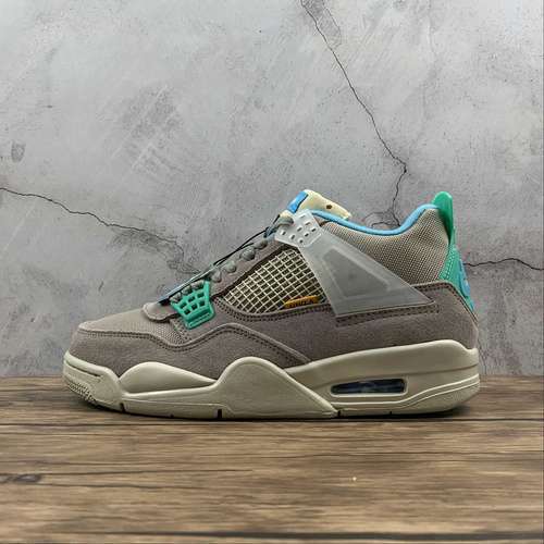 【460】[DJ5718-242]-[UNION X AIR JORDAN 4 30TH ANNIVERSARY TAUPE HAZE/BLUE FURY-KHAKI-ROMA GREEN]