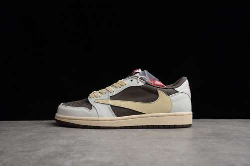 【320】[DM7866-162]-[TRAVIS SCOTT X AIR JORDAN 1 LOW OG REVERSE MOCHA BEIGE/BROWN/BLACK]