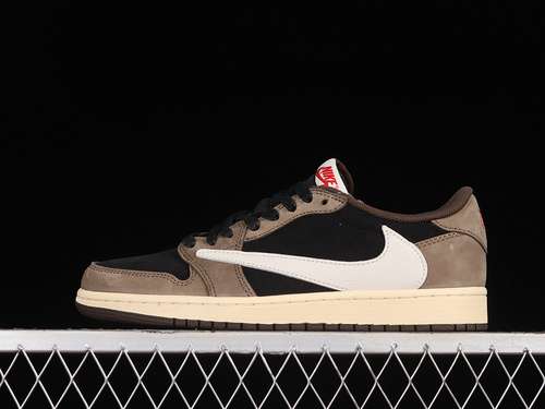 【500】[CQ4277-001]-[TRAVIS SCOTT X AIR JORDAN 1 LOW MOCHA BLACK/DARK MOCHA-UNIVERSITY RED-SAIL]