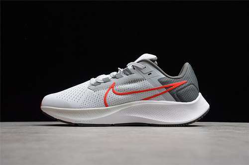 【280】[CW7356-004]-[AIR ZOOM PEGASUS 38 PURE PLATINUM/WOLF GREY/IRON GREY/CHILE RED]-[UNISEX:36-45]
