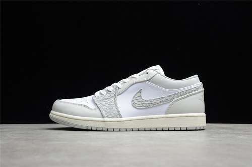 【320】[DH4269-100]-[CJ AIR JORDAN 1 LOW PREMIUM ELEPHANT PRINT WHITE/NEUTRAL GREY/SMOKE GREY]