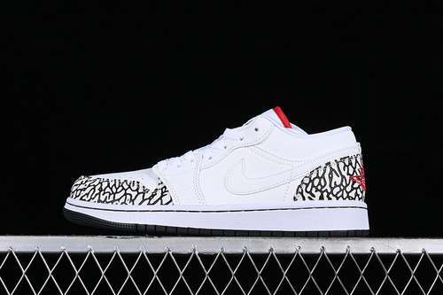 【260】[338145-162]-[AIR JORDAN 1 LOW WHITE/BLACK/GREY/RED]-[WOMAN:35.5-39]-[MAN:40-47.5]