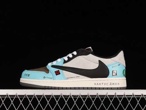 【340】[DM7866-009]-[TRAVIS SCOTT X AIR JORDAN 1 LOW OG SP JACKBOYS GREY/BLACK/LAKE BLUE]