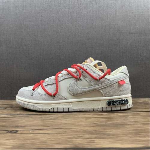 【430】[DJ0950-118]-[OW X SB DUNK LOW LOT 33 OF 50 SAIL/NEUTRAL GREY/CHILE RED]-[UNSIEX:36-47.5]
