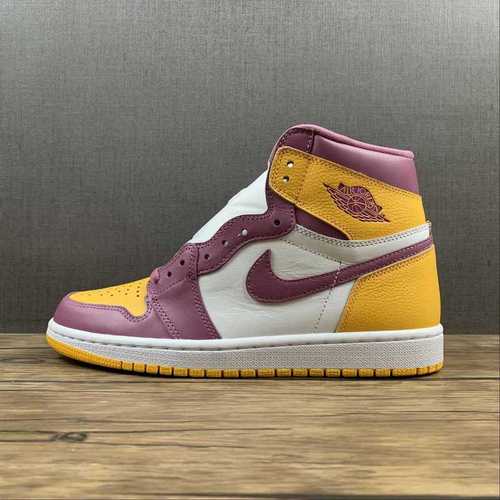 【400】[555088-706]-[AIR JORDAN 1 HIGH RETRO OG BROTHERHOOD UNIVERSITY GOLD/LIGHT BORDEAUX/WHITE]