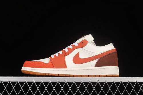 【300】[CV3545-102]-[AIR JORDAN 1 LOW WHITE/ORANGE/BROWN]-[WOMAN:36-39]-[MAN:40-46]