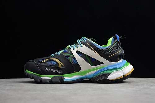[ECBA8004636]-[3.0 TRIPLE S SNEAKER GOMMA MAILLE BLACK/BLUE/GREEN]-[UNISEX:36-45]-[2-260]