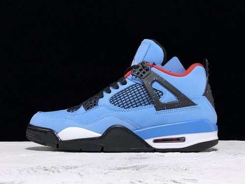 【600】[308497-406]-[H12 TRAVIS SCOTT&#x27;S X AIR JORDAN 4 CACTUS JACK OLIERS UNIVERSITY BLUE]