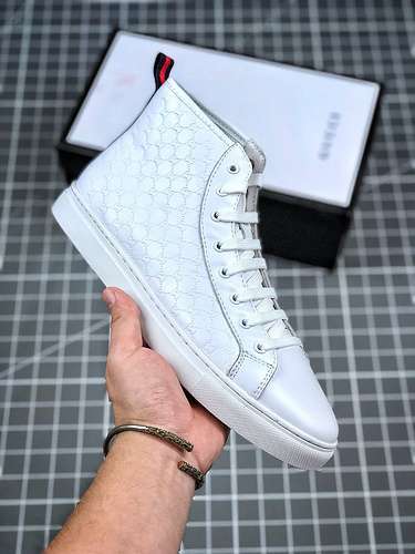 【360】[GU*CCI HIGH SHOES WHITE/WHITE/WHITE]-[MAN:38-44]