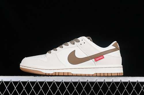 【360】[FC1688-173]-[SUPREME SB DUNK LOW WHITE/BROWN/GREY]-[WOMAN:36-39]-[MAN:40-45]
