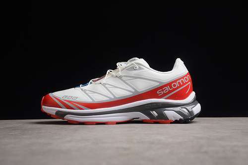 【300】[SALOMON XT-6 RUNNING SHOES WHITE/LIGHT GREY/RED]-[MAN:40-47]