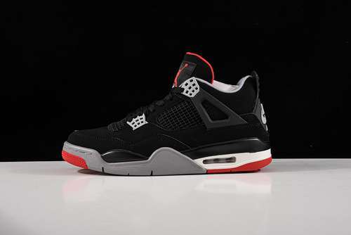 【460】[308497-060]-[AIR JORDAN 4 RETRO BRED BLACK/FIRE RED-CEMENT GREY]-[MAN:40-46]