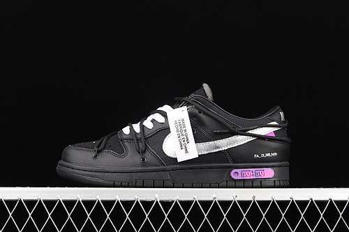 【330】[DM1602-001]-[OW X SB DUNK LOW THE 50 BLACK/BLACK/SILVER]-[WOMAN:36-39]-[MAN:40-45]