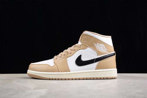 【300】[BQ6472-103]-[AIR JORDAN 1 MID WHITE/BROWN/BLACK]-[WOMAN:36-39]-[MAN:40-46]