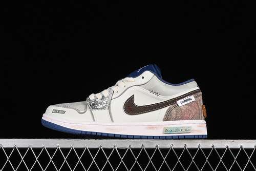 【380】[553558-414]-[AIR JORDAN 1 LOW ASHEN SLATE/MYSTIC NAVY/WHITE/BROWN]-[WOMAN:36-39]-[MAN:40-45]