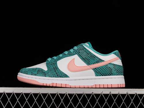 【330】[DR8577-300]-[DUNK LOW &#x27;WASHED TEAL SNAKESKIN&#x27;WHITE//BLEACHED CORAL/BLACK]-[U