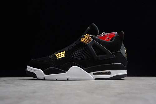 [308497-032]-[AIR JORDAN 4 RETRO ROYALTY BLACK/METALLIC GOLD/WHITE]-[MAN:40-46]-[OG00168]
