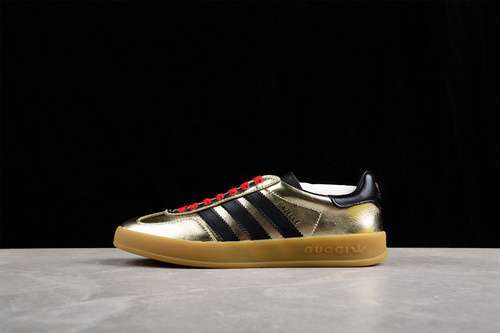 【250】[GU*CCI X GAZELLE SHOES GOLD/CORE BLACK/RED]-[WOMAN:35-39]-[MAN:40-45]