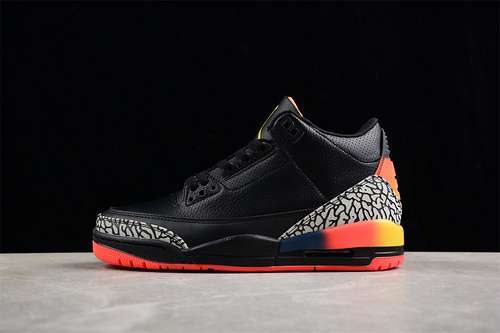 【320】[FN0344-902]-[AIR JORDAN AJ3 RETRO BLACK/GREY/ORANGE/YELLOW]-[WOMAN:36-39]-[MAN:40-47.5]