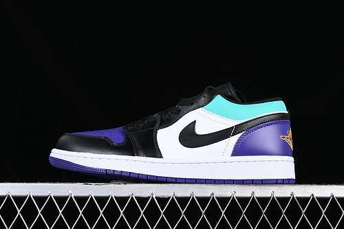 【260】[553558-154]-[AIR JORDAN 1 LOW WHITE/BLACK/PURPLE/GOLD/GREEN]-[WOMAN:35.5-39]-[MAN:40-47.5]