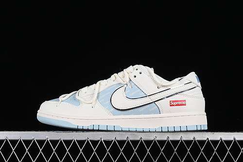【380】[JJ5688-107]-[SB DUNK LOW SUPREME WHITE/BLUE/SILVER]-[WOMAN:36-39]-[MAN:40-45]
