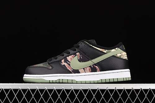 【330】[DH0957-001]-[DUNK LOW SE CRAZY CAMO BLACK/OIL GREEN/WHITE/TOTAL ORANGE]-[UNSIEX:36-46]