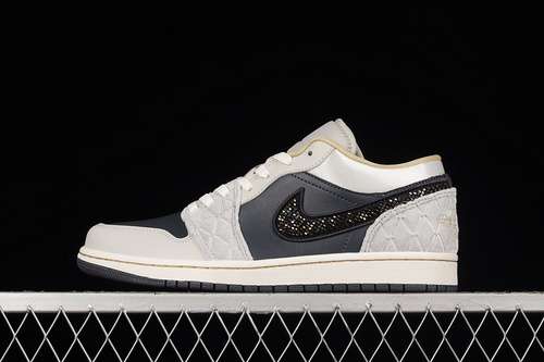 【320】[DV1762-001]-[AIR JORDAN 1 LOW SE BEADED SWOOSH ANTHRACITE/LIGHT BONE/WOLF GREY/GOLD]-[40-45]