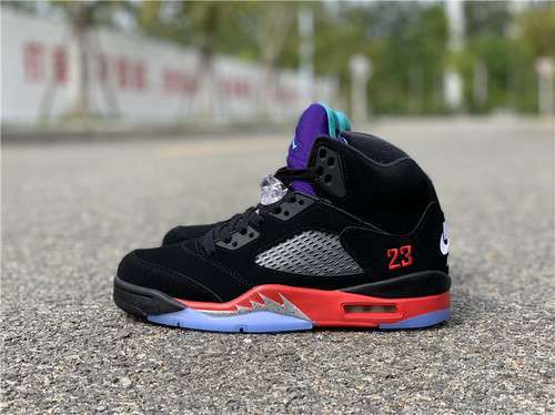 【500】[CZ1786-001]-[AIR JORDAN 5 TOP 3 BLACK/FIRE RED-GRAPE ICE-NEW EMERALD]-[MAN:40-47.5]