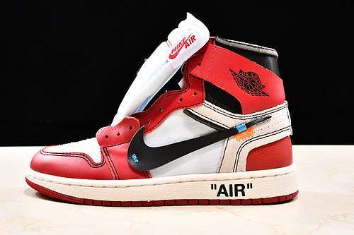【490】[AA3834-101]-[GET AIR JORDAN 1 HIGH X OFF WHITE CHICAGO WHITE/BLACK-VARSITY RED]-[UNISEX:36-46]