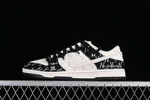 【380】[SJ2068-251]-[SB DUNK LOW MLB WHITE/GREY/BLACK]-[WOMAN:36-39]-[MAN:40-45]