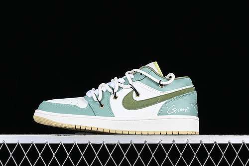【300】[FD9906-131]-[AIR JORDAN 1 LOW AJ1 WHITE/GREEN]-[WOMAN:35.5-39]-[MAN:40-47.5]