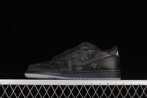 【380】[CQ4277-003]-[L*V X AIR JORDAN 1 LOW BLACK/BLACK/BLACK]-[WOMAN:36-39]-[MAN:40-46]