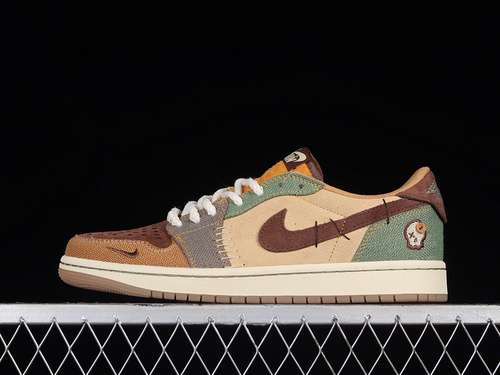 【340】[DZ7292-200]-[ZION WILLIAMSON AIR JORDAN 1 RETRO LOW VOODOO FLAX/MUSLIN/FAUNA BROWN/OIL GREEN]