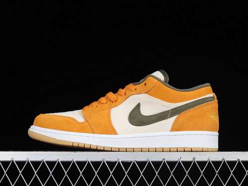 【340】[DH6931-102]-[AIR JORDAN 1 LOW SE CERAMIC WHITE/MEDIUM OLIVE/LIGHT CURRY]-[MAN:40-46]