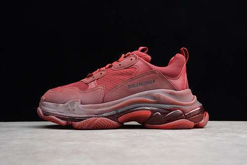 [161-158-174]-[ECBA800616H]-[ZG TRIPLE S SNEAKER DADSHOE WINE RED/RED]-[UNISEX:35-46]