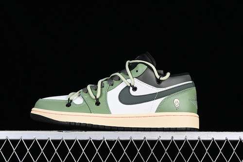 【300】[553558-062]-[AIR JORDAN 1 LOW AJ WHITE/GREEN/BEIGE]-[WOMAN:35.5-39]-[MAN:40-47.5]