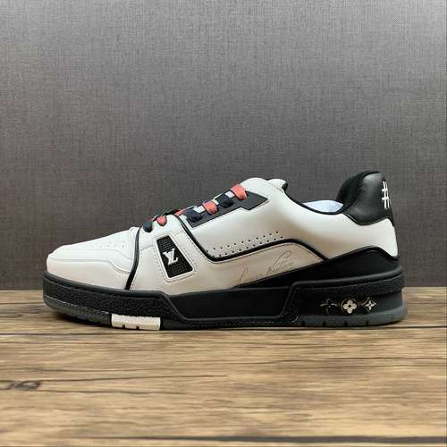 【580】[L*V TRAINER SNEAKERS WHITE/BLACK/MULTI-COLOR]-[MAN:38-45]