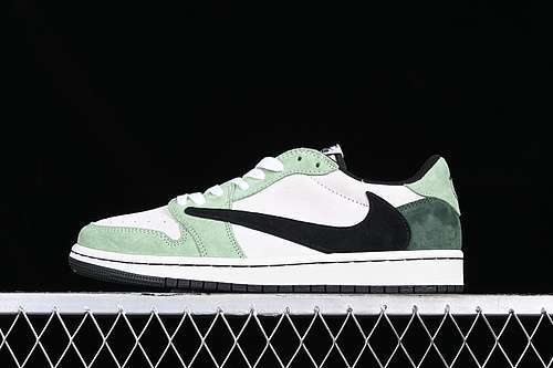 【380】[DM7866-813]-[TRAVIS SCOTT AIR JORDAN 1 LOW OG WHITE/BLACK/GREEN]-[WOMAN:36-39]-[MAN:40-47.5]