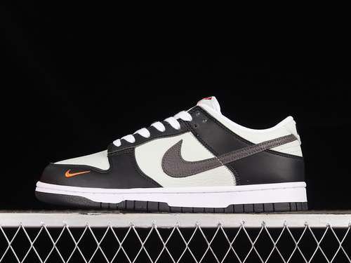 【280】[FN7808-001]-[DUNK LOW MINI SWOOSH BLACK/WHITE/TOTAL ORANGE]-[WOMAN:36-39]-[MAN:40-45]