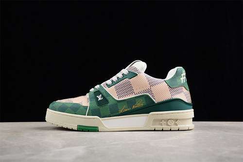 【630】[ LOUIS VUITTON TRAINER WHITE/GREY/BROWN/GREEN]-[MAN:38-45]