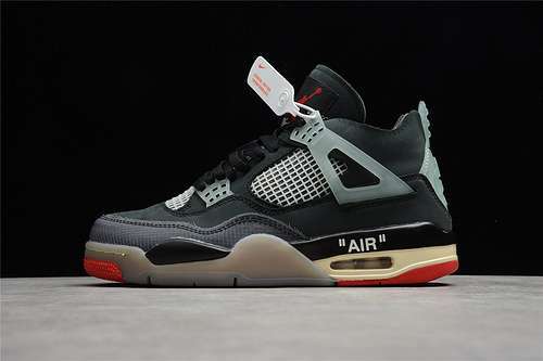 【320】[SALE][CV9388-001]-[OW X AIR JORDAN 4 BRED BLACK/GREY/RED]-[MAN:40-47]