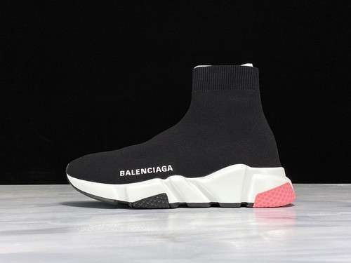 【430】[H12 SPEED STRETCH-KNIT MID SNEAKERS BLACK/WHITE]-[WOMAN:35-39]