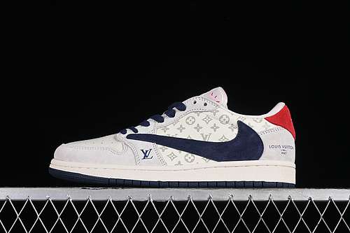 【360】[YQ2088-668]-[TRAVIS SCOTT X FRAGMENT DESIGN AIR JORDAN 1 LOW OG SP WHITE/GREY/BLUE/RED][36-45]