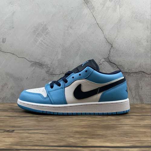 【300】[553560-144]-[AIR JORDAN 1 LOW BLUE/BLACK/WHITE]-[WOMAN:35.5-39]-[MAN:40-47.5]