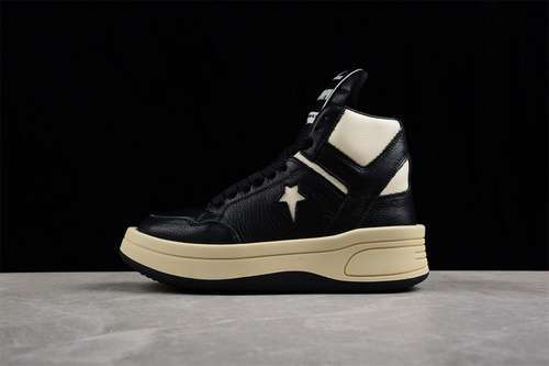 【450】[A03945C]-[RICK OWENS X TURBOWPN MID BLACK/CLOUD CREAM/EGRET]-[WOMAN:35-39.5]-[MAN:40-45]